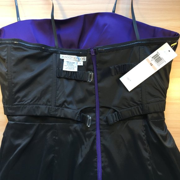 Maggy London NWT Purple Jewel Tone Strapless Formal Dress Size 12 - Picture 4 of 9